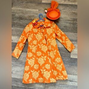 Orange Floral Coat, Dress and Hat by Daymor Original